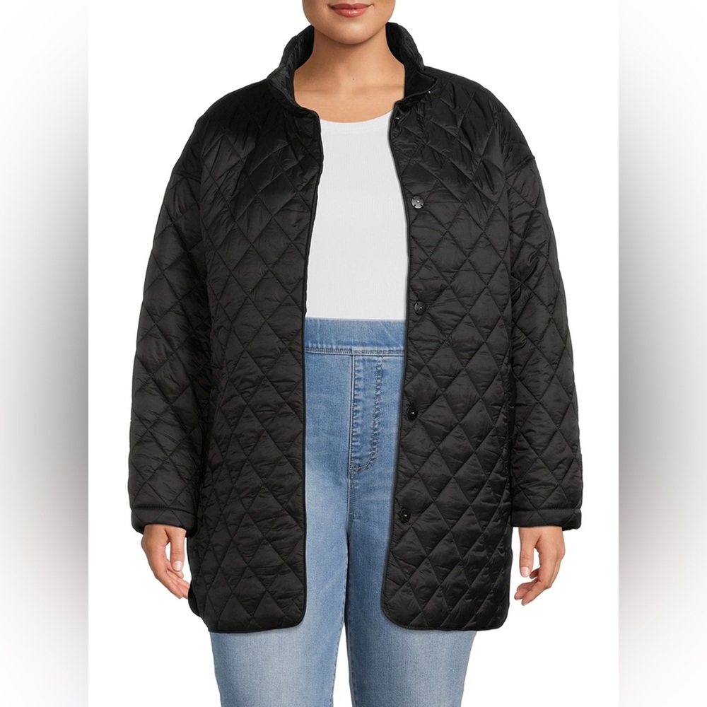 Time and Tru Women's and Plus Quilted Barn Coat